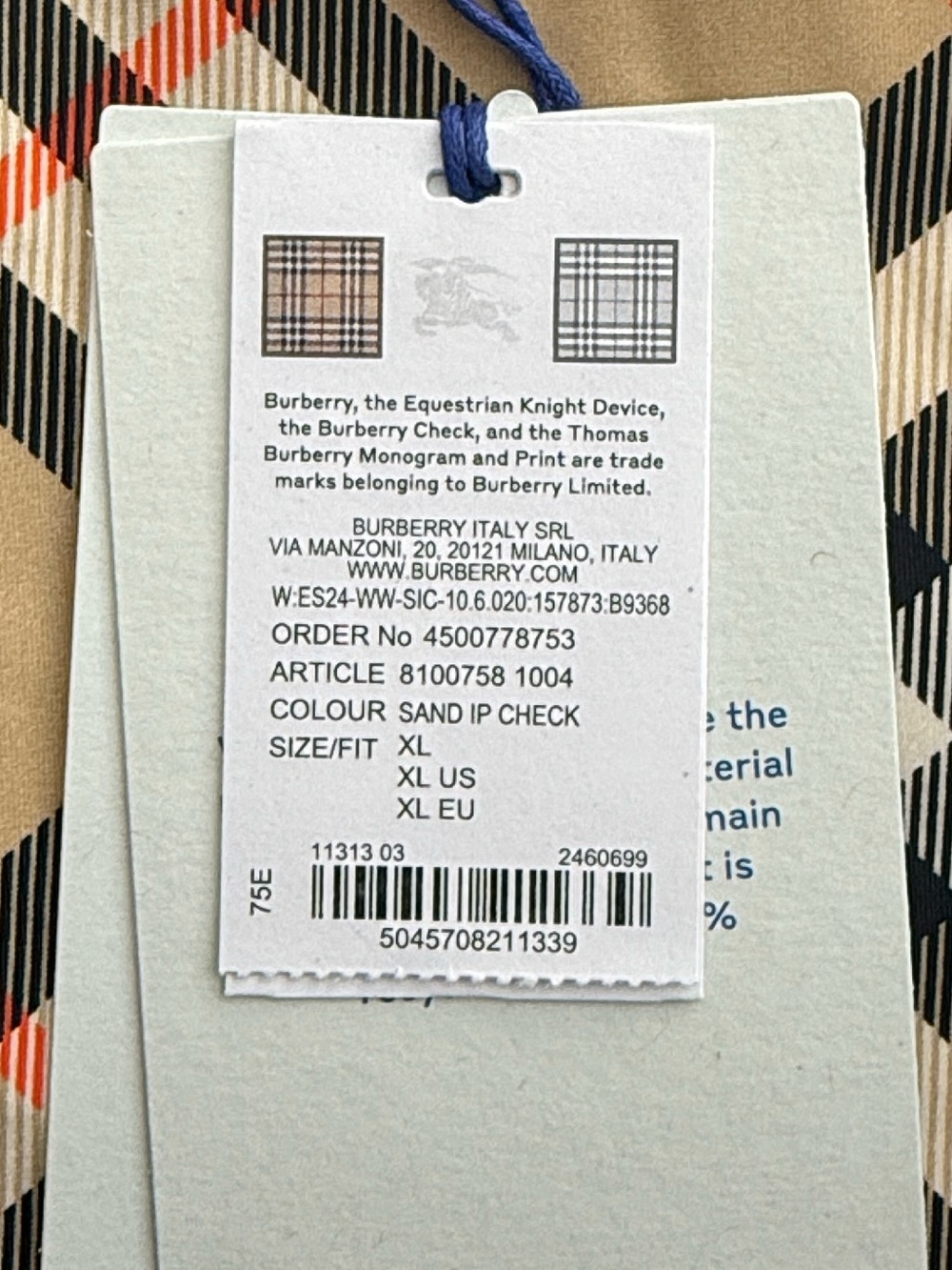 Burberry Plaid One-Piece Swimsuit in Beige & Black - Picture 4 of 4